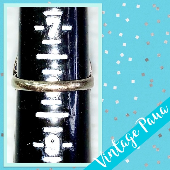 Vintage Native American Paua Sterling Silver Ring (Turquoise Blue/Aqua shell) - Picture 10 of 11